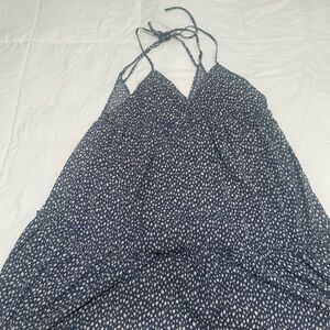 Purple and White Spaghetti Strap Dress